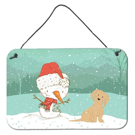 Carolines Treasures Brown Maltese Snowman Christmas Wall or Door Hanging Prints CK2093DS812
